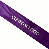 Ruban gros-grain imprimé en polyester à bords tissés, OEM d'usine, avec logo et couleur personnalisés, pour emballage cadeau, boîte, gâteau, fleur, et ruban de fixation