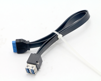 Beliebige Länge Motherboard IDC 20-Pin Dual Micro USB Stecker-Buchse Flachbandkabel Geflochtene Abschirmung 3A Schnellladung CE-Zertifiziert Schwarz
