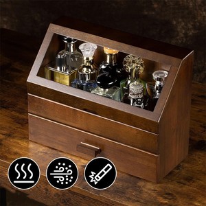 Wooden Perfume <b>Storage</b> <b>Box</b> With <b>Drawer</b> Double Layer Desktop Organizer For Fragrance Display And Cosmetic <b>Storage</b> - Product Image 3