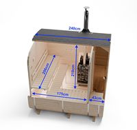 Sauna en bois massif moderne 2QL pour jardin et extérieur - Chauffage au bois - Différentes tailles (4-6 personnes)