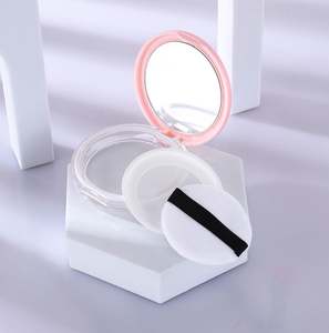 High Quality Customized 5G Ultra-Thin Mirror Convenient Empty Powder Box Elastic Mesh <b>Mini</b> Belt Plush Glass <b>Bottles</b> Loose Powder - Product Image 3