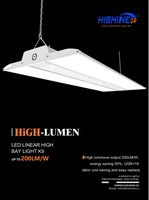 Hishine K9 250W LED a prueba de explosiones Lineal High Bay Light Aluminio anonizado 5 años de garantía IP20 clasificado regulable para almacenes