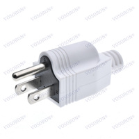 Adaptateur de prise électrique mâle Nema 5-15P 125V 15A à 3 broches américaines, en ABS, réutilisable, pour rallonge
