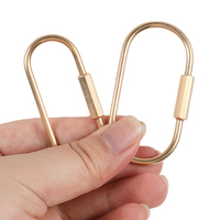 Mousqueton porte-clés en laiton avec verrouillage à vis, support durable pour clés, accessoires de porte-clés, boucle à filetage tout cuivre