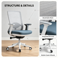 Le dernier mobilier de bureau moderne avec support lombaire et fonction pivotante convient à la fois au bureau et à la maison.