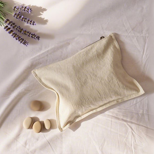 Pochette cosmétique en toile de coton avec fermeture éclair, trousse de maquillage avec poignée, étui de beauté pour les voyages et les mariages - Product Image 1