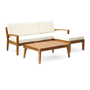Luxe Plus Design Étanche Salon Patio Hôtel Sectionnel Extérieur Canapé Teck Bois Balcon Jardin Ensemble Carré Appartement <span class=keywords><strong>Pas</strong></span> <span class=keywords><strong>Cher</strong></span> - Product Image 4