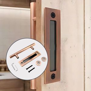 WEKIS Modern Black Coated Carbon Steel Barn Sliding Door Handle Wardrobe <b>Cabinet</b> Knobs Workshop Warehouse Apartment Remote - Product Image 2