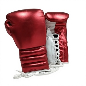 Guantes de Boxeo Transpirables de Cuero Vacuno Color Metálico para Adultos, Más Vendidos, para Entrenamiento de Muay Thai y Sparring, con Acolchado Grueso y Protección con Cordones - Product Image 3
