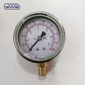 1/4" thread 63mm EN837-1 oil filled pressure gauge 16 bar manometer