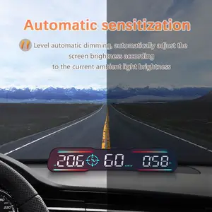 Speedometer New HUD Car Head-up Display Automotive Universal GPS Speedometer Multifunction HD Screen Display Fatigue Driving Reminder