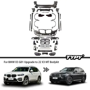 Kits de carrocería de coche para <span class=keywords><strong>BMW</strong></span> X3 G01 2018-2021 actualización a <span class=keywords><strong>2022</strong></span> <span class=keywords><strong>X3M</strong></span> estilo delantero Dnd parachoques traseros 1:1 diseño accesorios de coche - Product Image 2