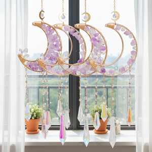 Attrape-soleil en améthyste en gros, attrape-soleil en cristal naturel de haute qualité, décoration suspendue pour la maison - Product Image 1