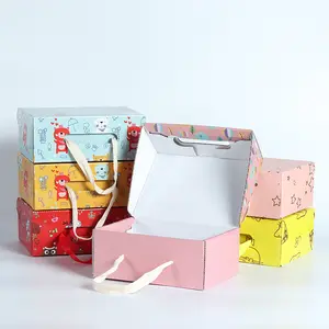 Factory Wholesale Children Gift Box Color Shoe Paper Box Cute Cartoon Gift Packaging Box Snack Kids Shipping Set Gift