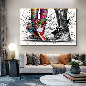 Salon décoration abstraite POP Art hommes <span class=keywords><strong>et</strong></span> femmes Graffiti Sport chaussures <span class=keywords><strong>affiche</strong></span> impression toile peinture mur photo Art - Product Image 3