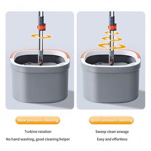 360 Degree Spin Magic Mop-Multi-Functional Stainless Steel Wet & Dry Mop Bucket Set 2 Mop Heads for Household Floor Cleaning - Product Image 2