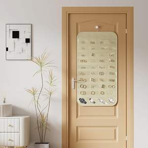 ホットブラックハンギングジュエリーオーガナイザー両面48/80ポケット収納メタルフックホルダー（イヤリング、ネックレス、指輪、ブレスレット用） - Product Image 6