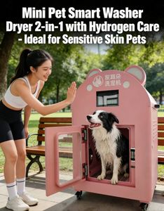 Machine <span class=keywords><strong>de</strong></span> toilettage intelligente Grey Ear pour chiens/chats, écran tactile LCD, 2-<span class=keywords><strong>en</strong></span>-1 lavage/séchage, thérapie à l'hydrogène, homologuée UE/US, universelle - Product Image 3