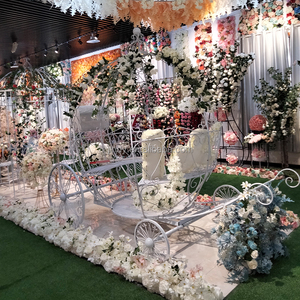 Decorazioni per Matrimoni, Sfondo per Cerimonie, Grande Carrozza Bianca da Principessa Reale con Cavalli, Carrozza di Cenerentola - Product Image 5