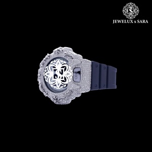 Reloj de Lujo con Diamantes Moissanite, Correa de Goma, Estilo Hip Hop, Cuarzo, Disponible al Mejor Precio - Product Image 3