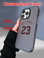 Coque de téléphone personnalisée avec nom et numéro de l'équipe, 1 pièce, personnalisation, peinture UV multicolore, coque en TPU mat pour 17/16/15/14 Pro Max