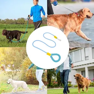 DHPET amélioré classique mains libres chien réglable taille élastique et laisse bandoulière avec poignée confortable corde rétractable pour - Product Image 2