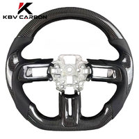 Volant sport en fibre de carbone KBV pour Mustang GT (2015-2023 S550) 2 branches 35 mm Grip Flat Bottom