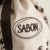 Pochette de voyage en coton et lin à cordon, imprimée sur toute la surface avec logo personnalisé, pour cosmétiques, parfums et maquillage