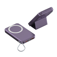 Batterie Externe Magnétique Portable à Charge Rapide 15W avec Support et Affichage LED, Double Interface, pour Téléphone Portable, 10000mAh