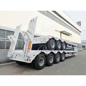 Semi-remorque à plateau surbaissé à col de cygne hydraulique robuste, 3 ou 4 essieux, 50 à 60 tonnes, pour <span class=keywords><strong>camion</strong></span> de conteneurs, à prix bas - Product Image 5