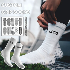 ZONEKKI Trending Products Custom Non <strong>Slip</strong> Soccer <strong>Socks</strong> <strong>Anti</strong> <strong>Slip</strong> <strong>Football</strong> <strong>Socks</strong> Sports Knitted White Crew Grip <strong>Socks</strong> - Product Image 1