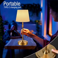 Lampe de table sans fil, batterie 3600mAh, rechargeable, 43cm, lumières LED à intensité variable, pour salon, salle à manger, salle de bain