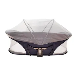Foldable Infant Bed Aluminum Luxury Adjustable Baby Cot European Standard Travel Baby Bassinet Portable Travel Pod for Outdoors