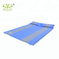 Matelas Gonflable Double pour Camping, Auto-gonflant, Léger, Portable, en Taffetas de Polyester, avec Sac de Transport, pour Extérieur et Chambre