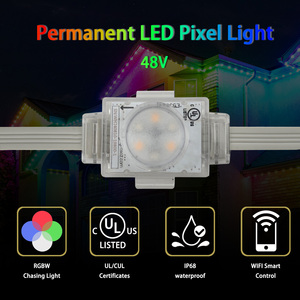 Lumière LED intelligente adressable RGBW DC48V, éclairage de piste extérieur, étanche IP68, lumière ponctuelle LED permanente pour la maison, pour les avant-toits - Product Image 2