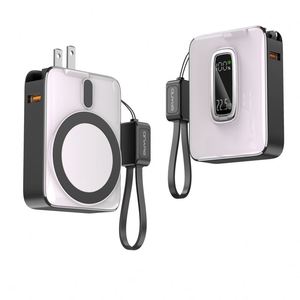 3 in 1 Quick 10000Mah Wireless 15W Ac <b>Adapter</b> Travel Power Bank Pd22.5W Portable Fast Charger Built-In Cables - Product Image 1