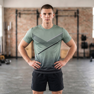 Ensemble de sport unisexe grande taille été, séchage rapide, respirant, antibactérien, t-shirt de course réfléchissant, short très extensible, 2 pièces - Product Image 1