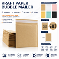 Enveloppe à bulles en kraft, épaisseur 2 mil, imperméable, résistante aux chocs, fermeture à bande adhésive, taille et couleur personnalisables, sac d'expédition protecteur