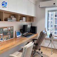 Meuble combiné bureau, bibliothèque et coiffeuse en bois massif sur mesure pour toute la maison, écologique sans peinture, pour appartement, bureau à domicile, salon