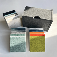 Panneau mural acoustique en polyester personnalisé OEM, panneau absorbant le son, panneaux décoratifs colorés en PET avec support auto-adhésif