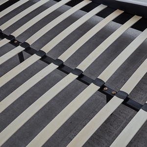 Lit avec tiroirs de rangement de style européen moderne, <span class=keywords><strong>sommier</strong></span> <span class=keywords><strong>à</strong></span> <span class=keywords><strong>lattes</strong></span> en bois, promotion, <span class=keywords><strong>cadre</strong></span> en bois rembourré en cuir - Product Image 6