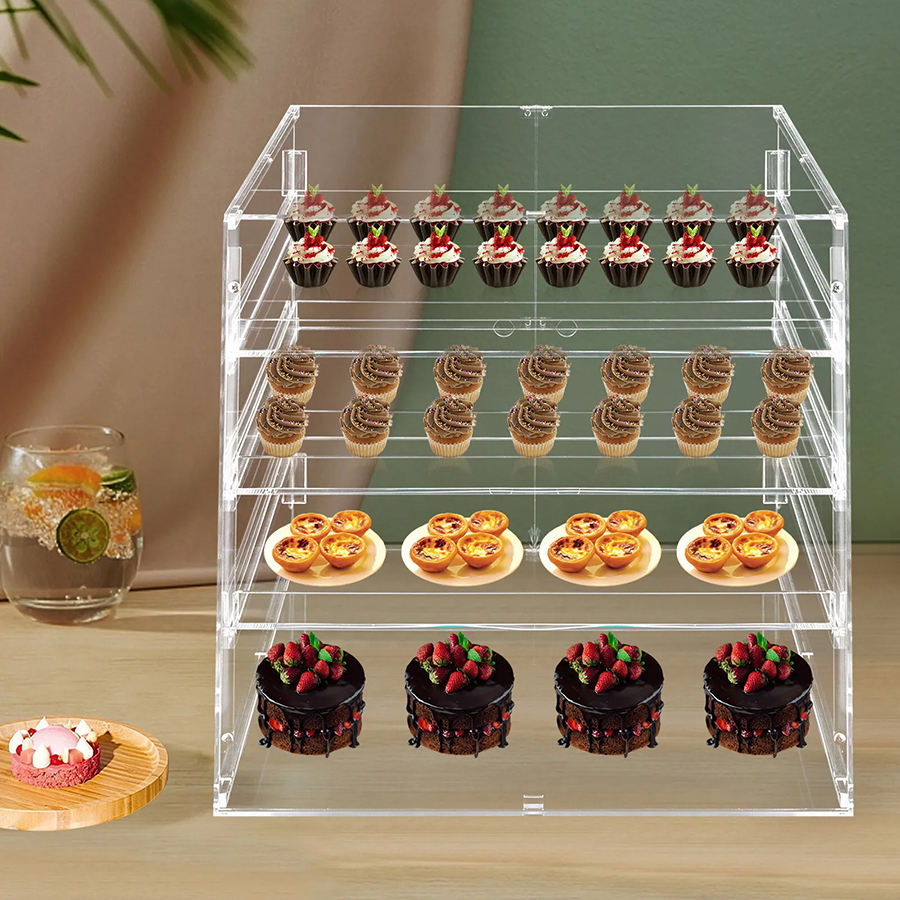 Bakery Riser Display Bread Dessert Display Bakery Box case Stand Acrylic Risers for Food ...
