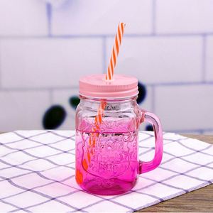 Venta al por Mayor de Tazas y Botellas de Vidrio Ecológicas para Sublimación, con Asa, Tapa, Pajita y Revestimiento Anticorrosión, Estilo Chino Moderno - Product Image 5