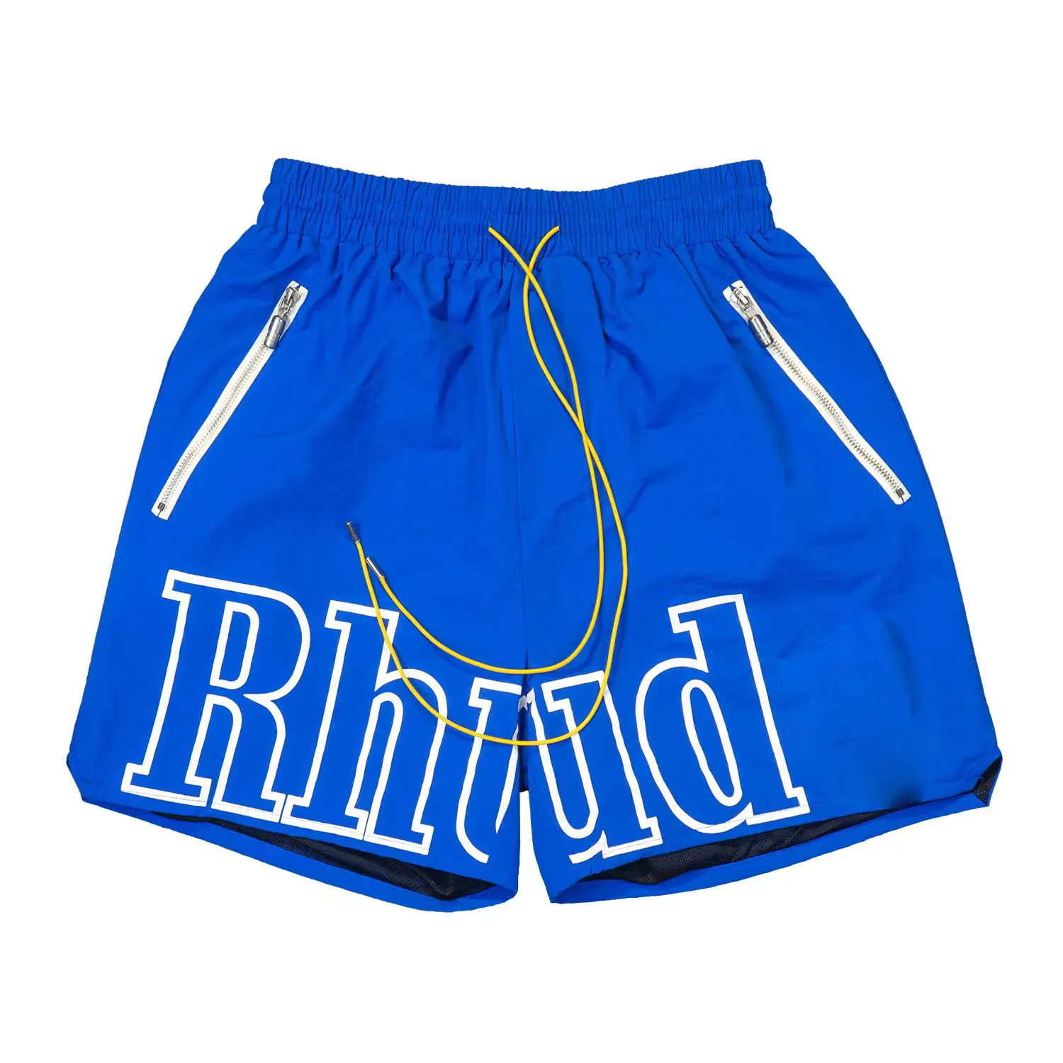 โลโก้ที่กําหนดเองการพิมพ์ตัวอักษรระบายอากาศกลางแจ้งเอวยางยืดฤดูร้อน 100% ไนลอนลําลองกางเกงว่ายน้ํา Rhude กางเกงขาสั้นตาข่ายซับ
