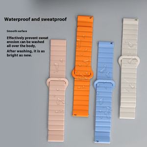 16MM 18mm <span class=keywords><strong>20mm</strong></span> 22mm bucle de silicona fuerte Color magnético correa de reloj Universal Reversible deporte reloj inteligente imán Correa pulsera - Product Image 3
