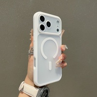Coque de téléphone magnétique à sensation de peau mate pour iPhone 17 Pro Max, étui de protection anti-rayures en PC et TPU