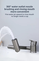 Robinet de lavabo mural moderne de luxe en laiton brossé avec capteur tactile, cartouche céramique, finition chromée, 1 poignée, mitigeur de salle de bain