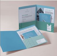 Carpeta de Presentación de Cartulina Gruesa con Impresión Personalizada, Estampado Dorado, Portadocumentos Profesional para Propuestas Comerciales