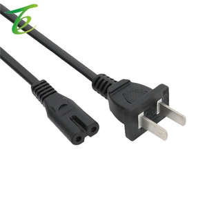 Câble d'alimentation électrique à deux conducteurs GB avec embout en éventail, câble d'alimentation électrique à 2 broches, câble d'alimentation en cuivre noir - Product Image 5