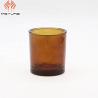 METURE 6oz Schwarzes Bernsteinfarbenes Dickwandiges Glas-Kerzenglas - Hitzebeständig, Individuelle Farben Verfügbar für Heimdekoration und Hochzeiten